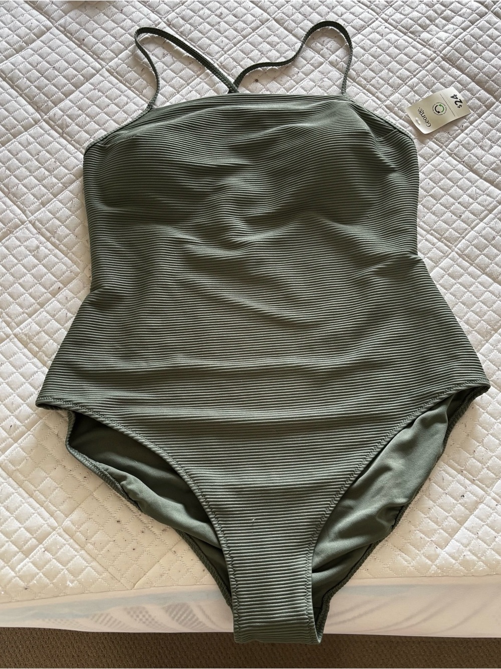Olive Green One-Piece Swimsuit - Classic Tank Style